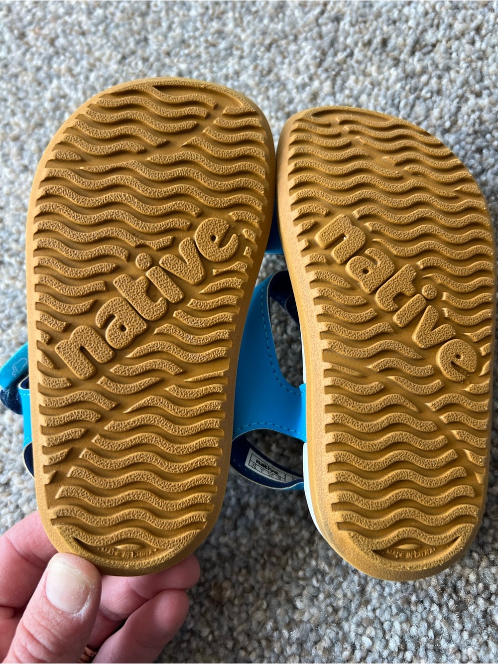 Native Kids Blue Velcro Strap Sandals - Picture 4 of 5